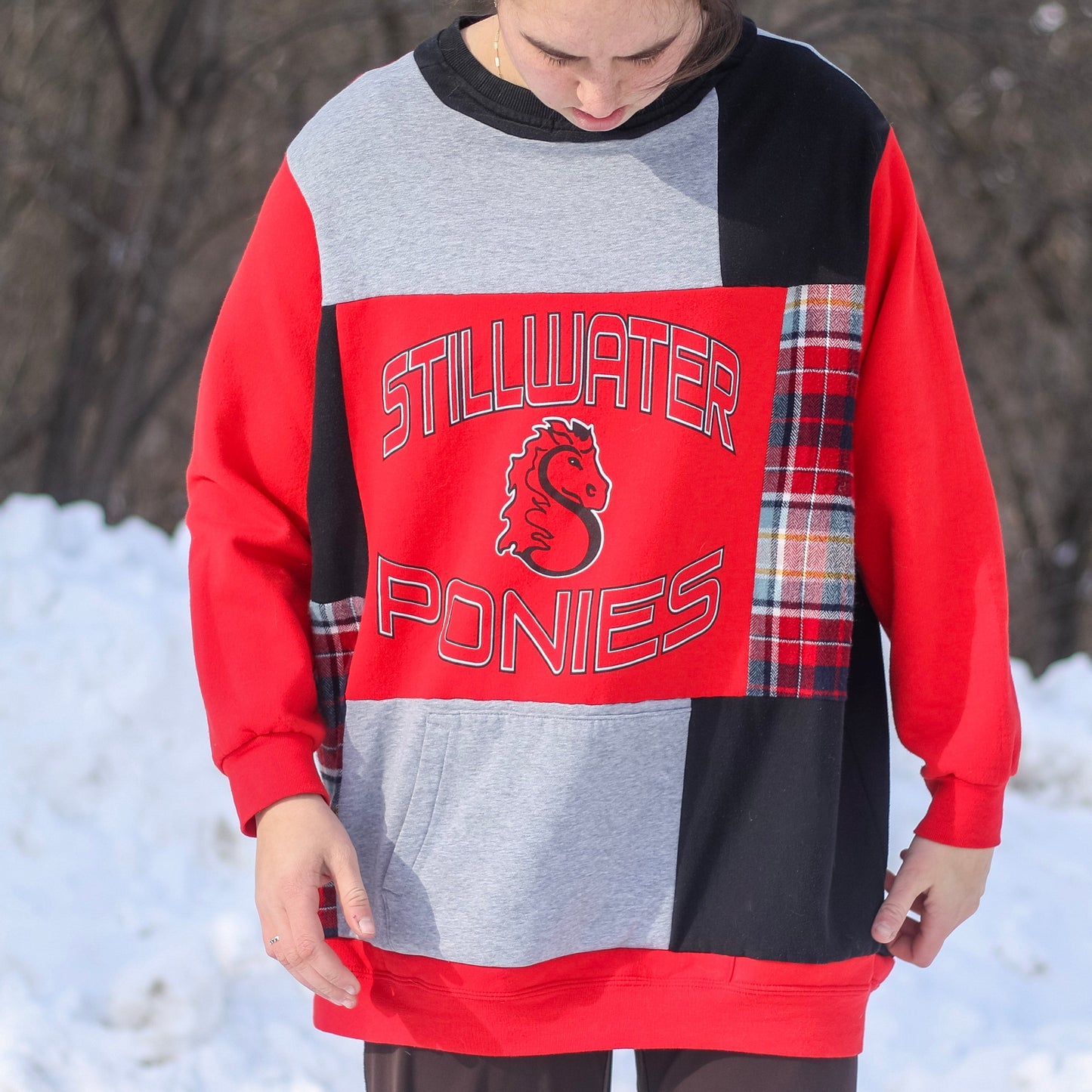 Patchwork Stillwater Ponies Long Hoodie