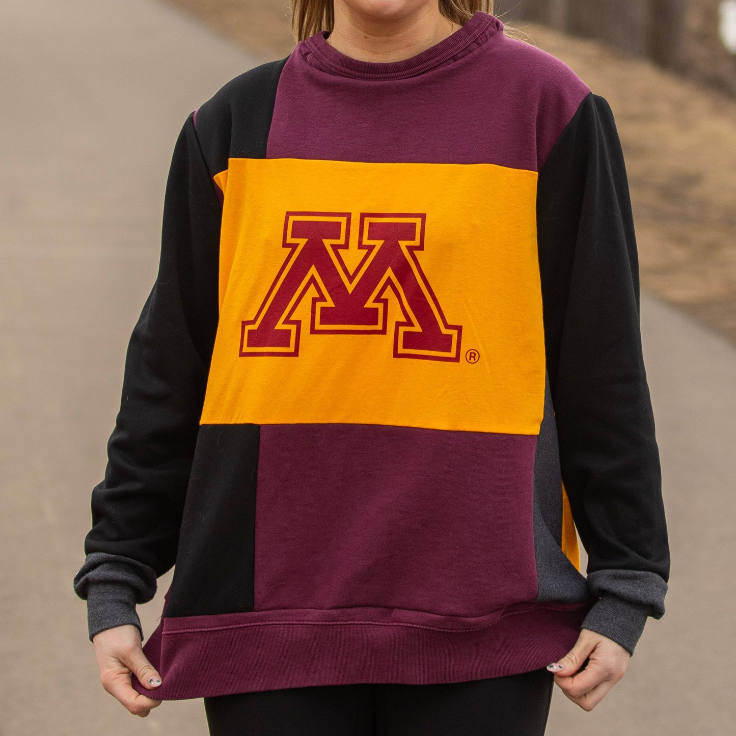 Patchwork U of M Crewneck